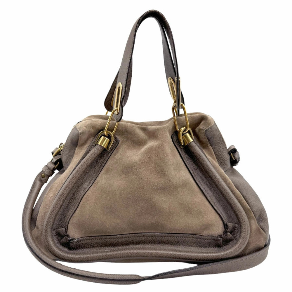 Chloe Paraty Shoulder Bag Handbag Suede Leather Brown